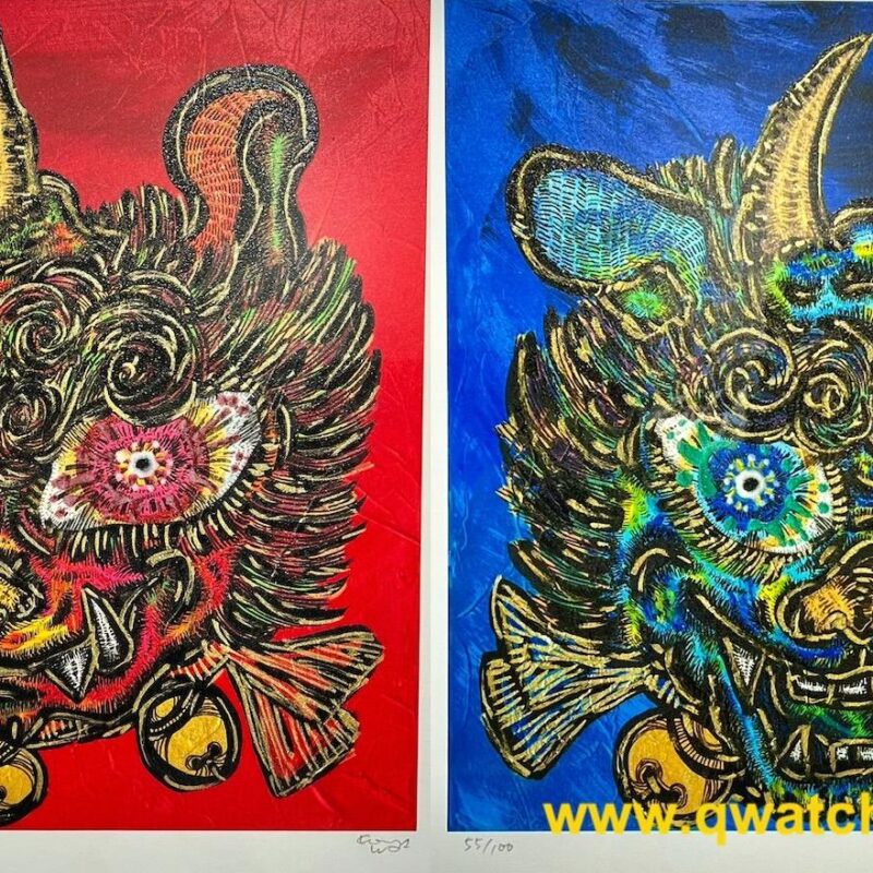 小松美羽 版画 吽-大地に向かって 小松美羽《阿-空に向かって, 吽-大地に向かって》【價格請來電洽